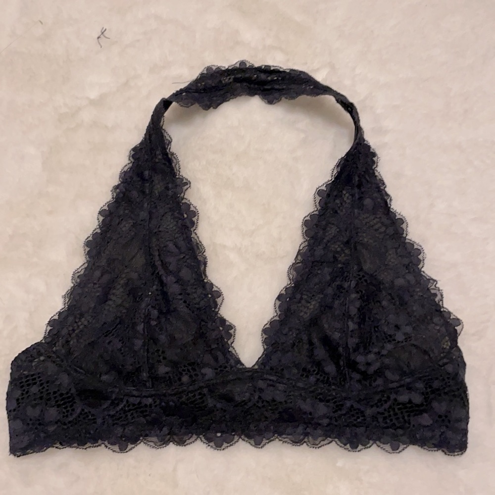 Free People Galloon Halter Lace Bralette (2 available: black & grey) - Picture 14 of 14